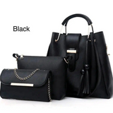 Stylish Women's Leather Hand Bag Set - 3 Pcs in Multiple Colors