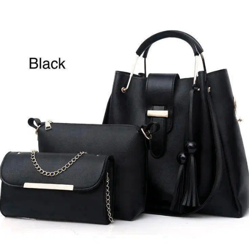Stylish Women's Leather Hand Bag Set - 3 Pcs in Multiple Colors