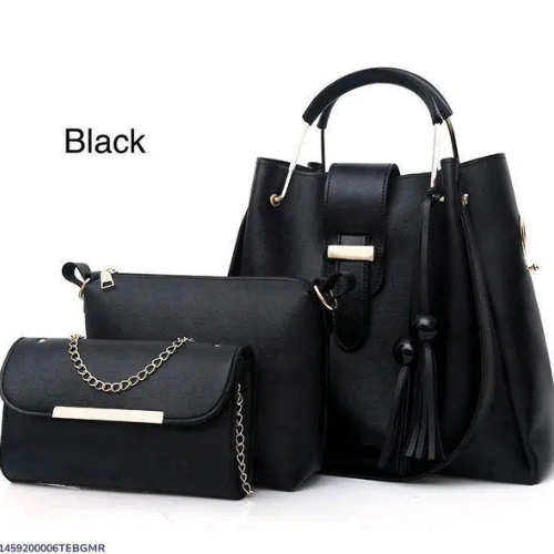 Stylish Women's Leather Hand Bag Set - 3 Pcs in Multiple Colors