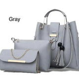 Stylish Women's Leather Hand Bag Set - 3 Pcs in Multiple Colors