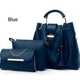 Stylish Women's Leather Hand Bag Set - 3 Pcs in Multiple Colors