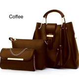 Stylish Women's Leather Hand Bag Set - 3 Pcs in Multiple Colors