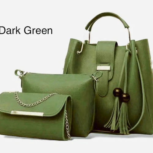 Stylish Women's Leather Hand Bag Set - 3 Pcs in Multiple Colors